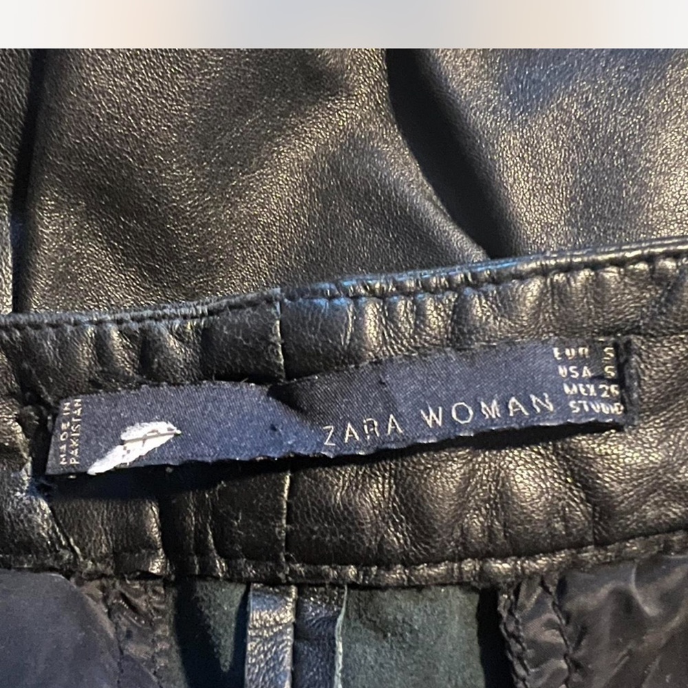 Zara Black Leather Pants - Picture 2 of 7